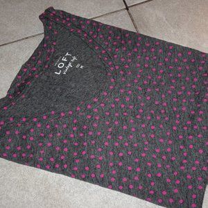 Ann Taylor LOFT Vantage Soft Grey & PinkPolka Dot